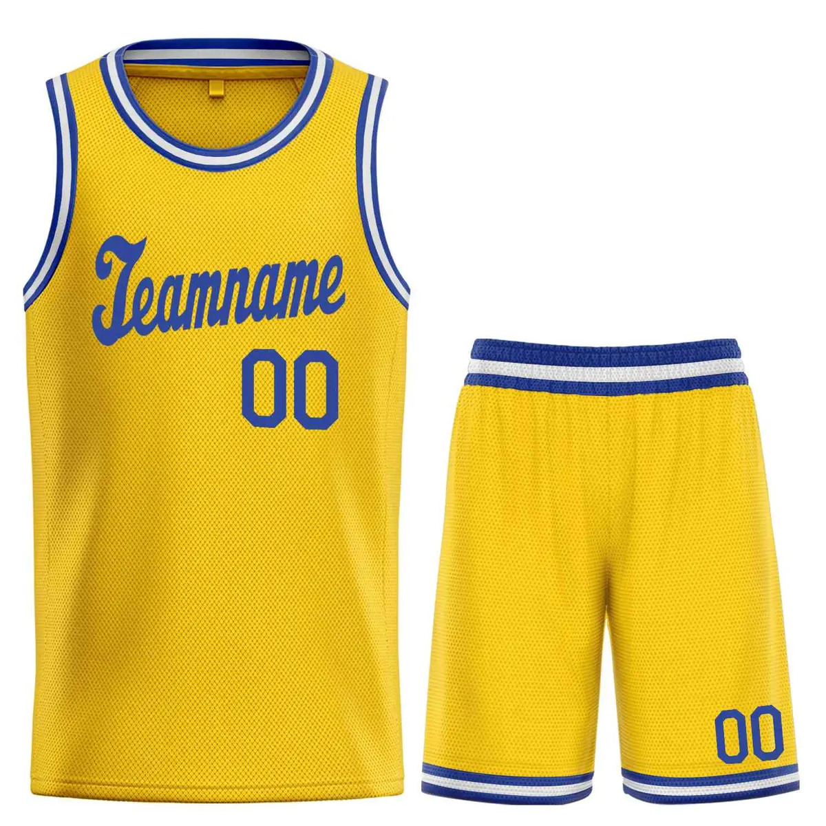 Classic Yellow Royal Team Basketball Jersey
