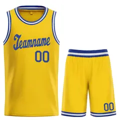 Classic Yellow Royal Team Basketball Jersey 1