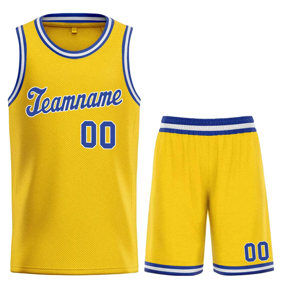 Classic Yellow Royal-White Team Basketball Jersey