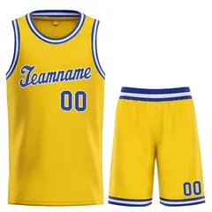 Classic Yellow Royal-White Team Basketball Jersey
