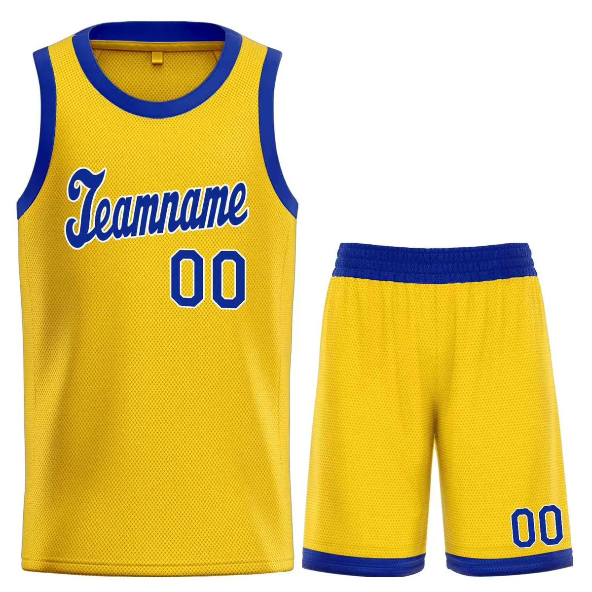 Classic Yellow Royal-White Team Basketball Jersey