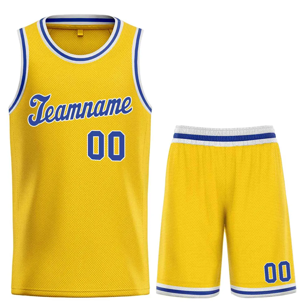 Classic Yellow Royal-White Team Basketball Jersey