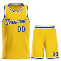 Classic Yellow Royal-White Team Basketball Jersey