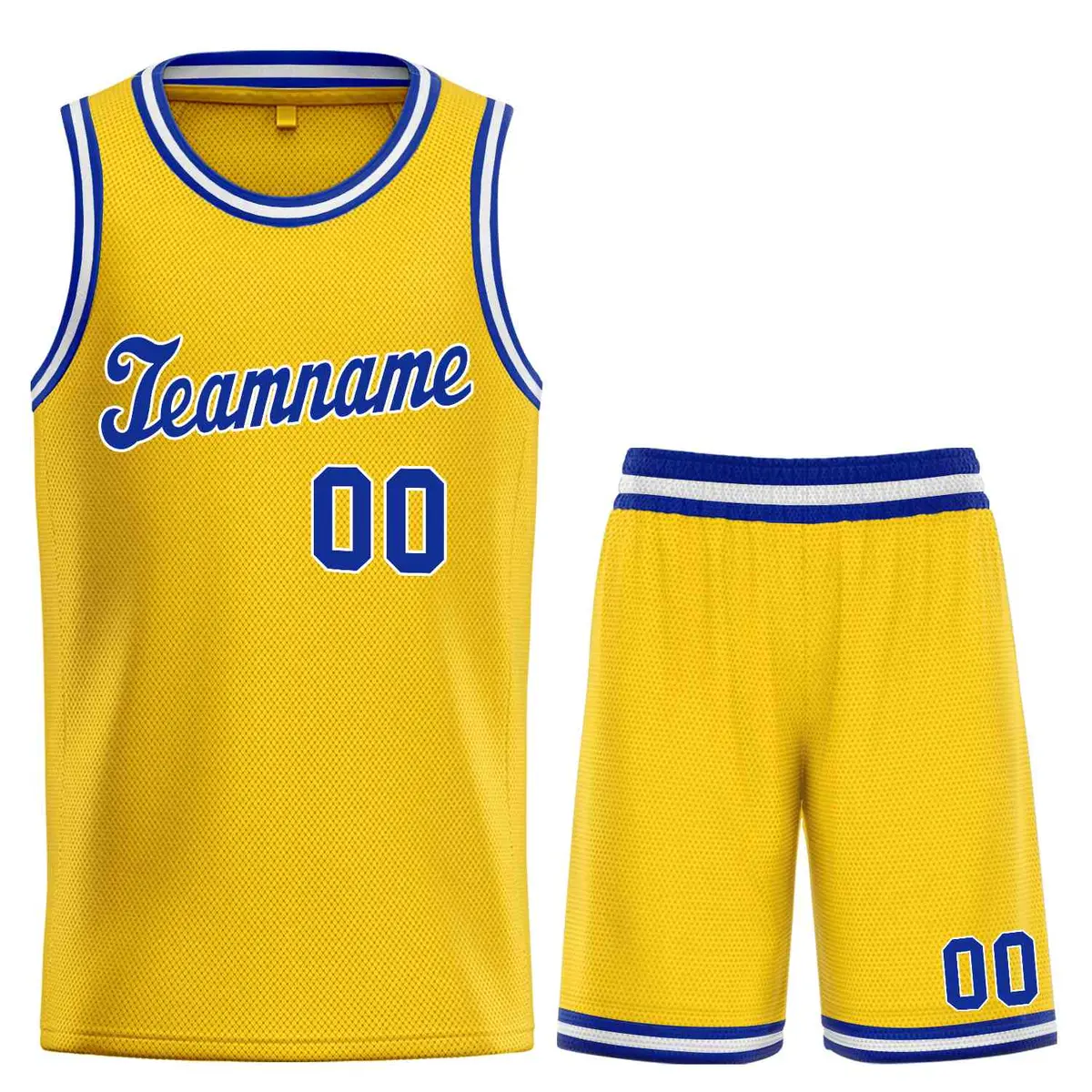 Classic Yellow Royal-White Team Basketball Jersey