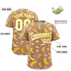 Coffee Banana Graffiti Pattern Fashion Baseball Jersey 2