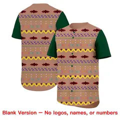 Coffee Dark Green White Mexican Style Baseball Jersey 7