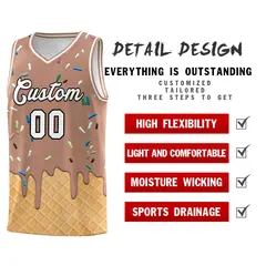 Coffee Ice Cream Element Pattern Basketball Kits 2