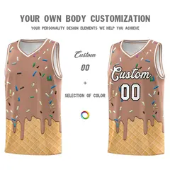 Coffee Ice Cream Element Pattern Basketball Kits 3