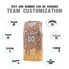 Coffee Ice Cream Element Pattern Basketball Kits 4