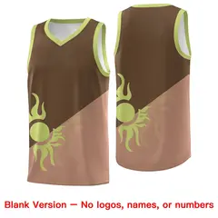 Coffee Light Brown Radiant Sun Two Tone Basketball Jersey 2