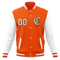 Cotton Blend Full-Snap Varsity Letterman Baseball Jacket 13