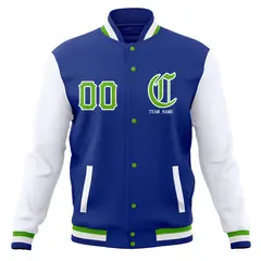 Cotton Blend Full-Snap Varsity Letterman Baseball Jacket 21