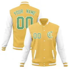 Cotton Blend Full-Snap Varsity Letterman Baseball Jacket 25