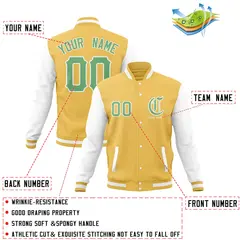 Cotton Blend Full-Snap Varsity Letterman Baseball Jacket 28