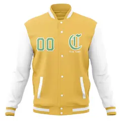 Cotton Blend Full-Snap Varsity Letterman Baseball Jacket 29