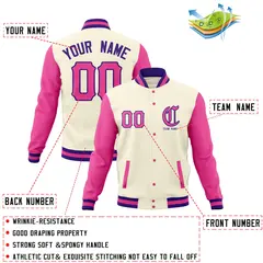 Cotton Blend Full-Snap Varsity Letterman Baseball Jacket 36