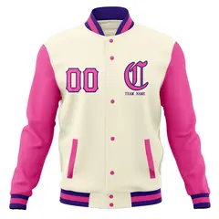 Cotton Blend Full-Snap Varsity Letterman Baseball Jacket 37