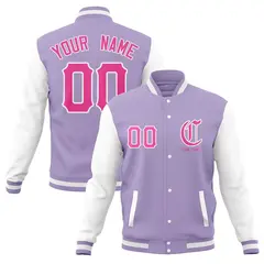 Cotton Blend Full-Snap Varsity Letterman Baseball Jacket 41