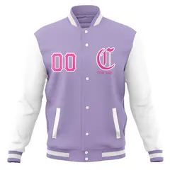 Cotton Blend Full-Snap Varsity Letterman Baseball Jacket 45