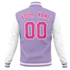 Cotton Blend Full-Snap Varsity Letterman Baseball Jacket 46