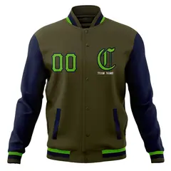 Cotton Blend Full-Snap Varsity Letterman Baseball Jacket 5