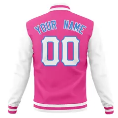 Cotton Blend Full-Snap Varsity Letterman Baseball Jacket 62