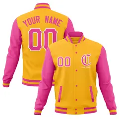 Cotton Blend Full-Snap Varsity Letterman Baseball Jacket 65