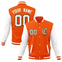 Cotton Blend Full-Snap Varsity Letterman Baseball Jacket 9