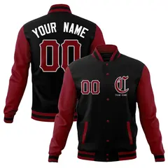 Cotton Blend Full-Snap Varsity Letterman Baseball Jacket 1