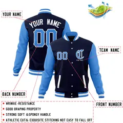 Cotton Blend Full-Snap Varsity Letterman Baseball Jacket 12