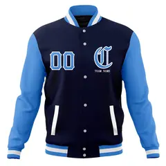 Cotton Blend Full-Snap Varsity Letterman Baseball Jacket 13