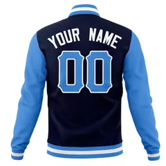 Cotton Blend Full-Snap Varsity Letterman Baseball Jacket 14