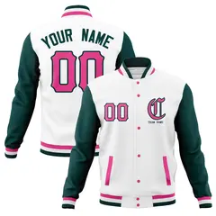 Cotton Blend Full-Snap Varsity Letterman Baseball Jacket 25
