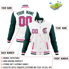 Cotton Blend Full-Snap Varsity Letterman Baseball Jacket 28