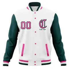 Cotton Blend Full-Snap Varsity Letterman Baseball Jacket 29