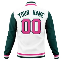 Cotton Blend Full-Snap Varsity Letterman Baseball Jacket 30
