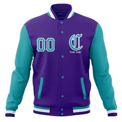 Cotton Blend Full-Snap Varsity Letterman Baseball Jacket 45