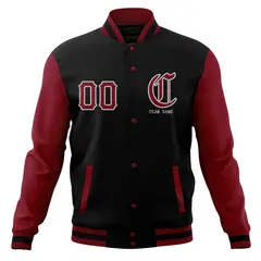 Cotton Blend Full-Snap Varsity Letterman Baseball Jacket 5