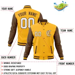 Cotton Blend Full-Snap Varsity Letterman Baseball Jacket 68