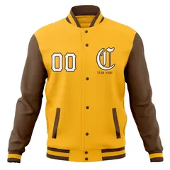 Cotton Blend Full-Snap Varsity Letterman Baseball Jacket 69
