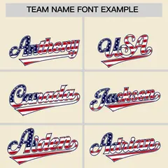 Cream American Flag Design Baseball Jersey 3