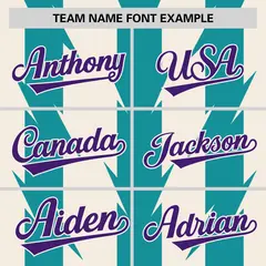Cream Aqua Blade Pattern Raglan Baseball Jersey 3