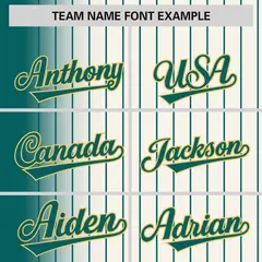 Cream Aqua Gradient Pinstripe Varsity Full-Snap Letterman Jacket 3