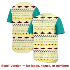 Cream Aqua White Mexican Style Baseball Jersey 7