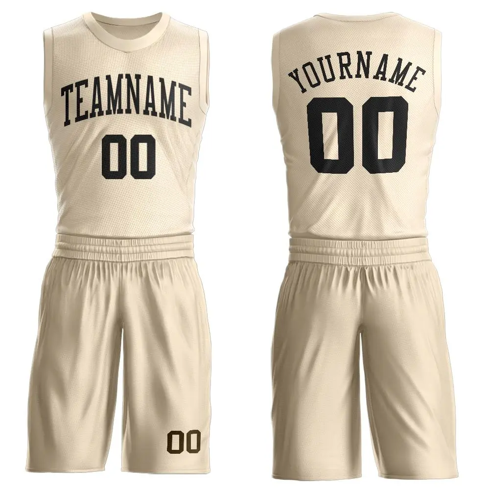 Cream Black Classic Sets Basketball Jersey