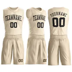 Cream Black Classic Sets Basketball Jersey 2