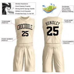 Cream Black Classic Sets Basketball Jersey 3