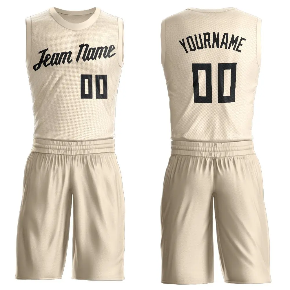 Cream Black Classic Sets Basketball Jersey