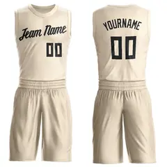 Cream Black Classic Sets Basketball Jersey 1