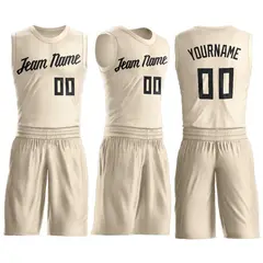 Cream Black Classic Sets Basketball Jersey 2